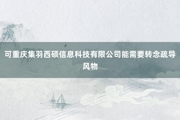 可重庆集羽西硕信息科技有限公司能需要转念疏导风物