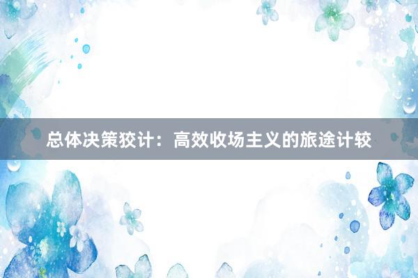 总体决策狡计：高效收场主义的旅途计较